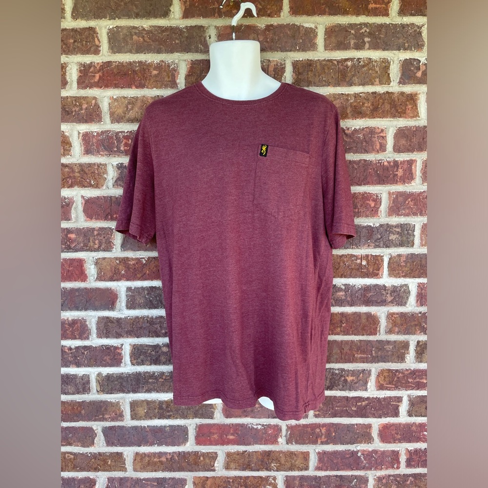 Men’s Maroon Browning Pocket Tee Size XL T-Shirt